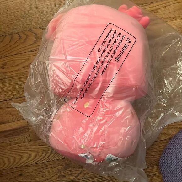 Mewaii Mushroom Family 14” Strawberry Axolotl Pink Kawaii Plush - Picture 4 of 5